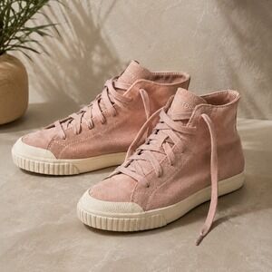 Tretorn Marley Hi 2 Anthropologie Pink Suede High Top Sneakers Retro 7.5